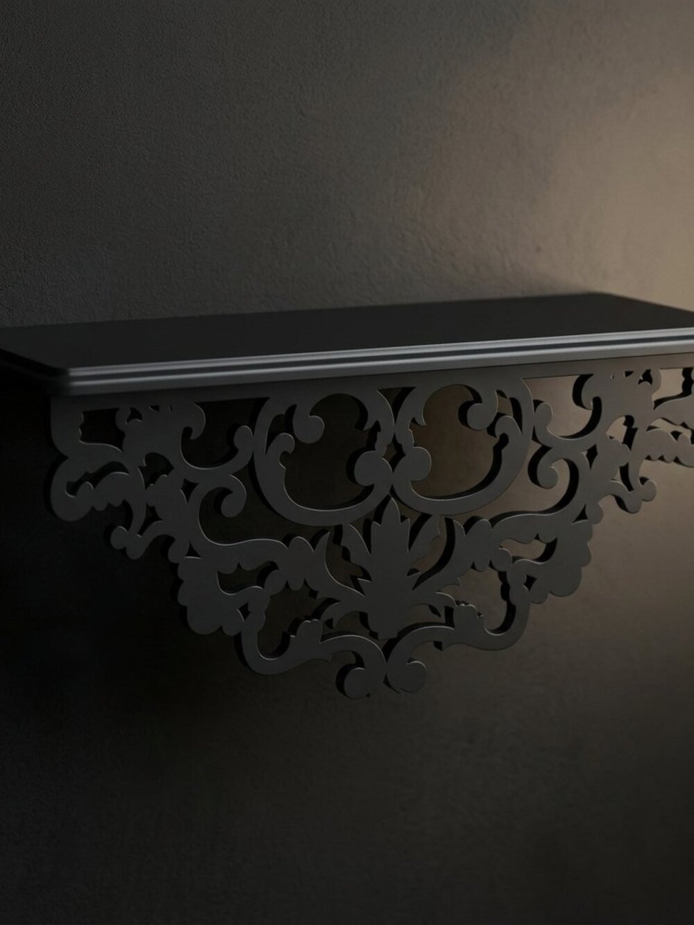 Black Vintage Scroll Wall Shelf by AVON